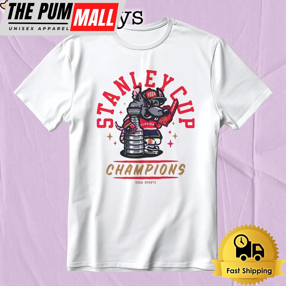 Florida Panthers Stanley Cup Champions 2025 Cartoon Rat T-Shirt
