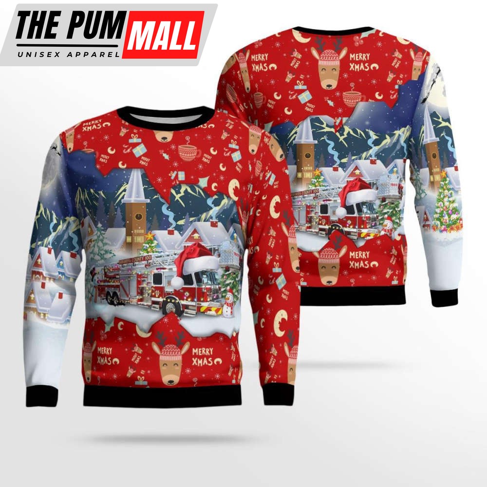 Florida Sarasota County Fire Dept Ugly Christmas Sweater – Festive Attire for Christmas Day