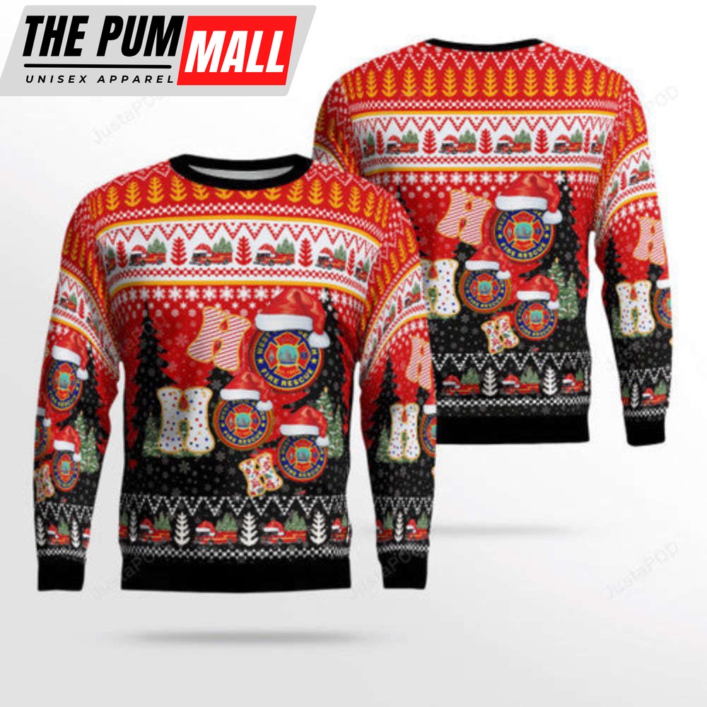 Florida, West Palm Beach Fire Department 3D Ugly Christmas Sweater, Gift For Christmas Sweater