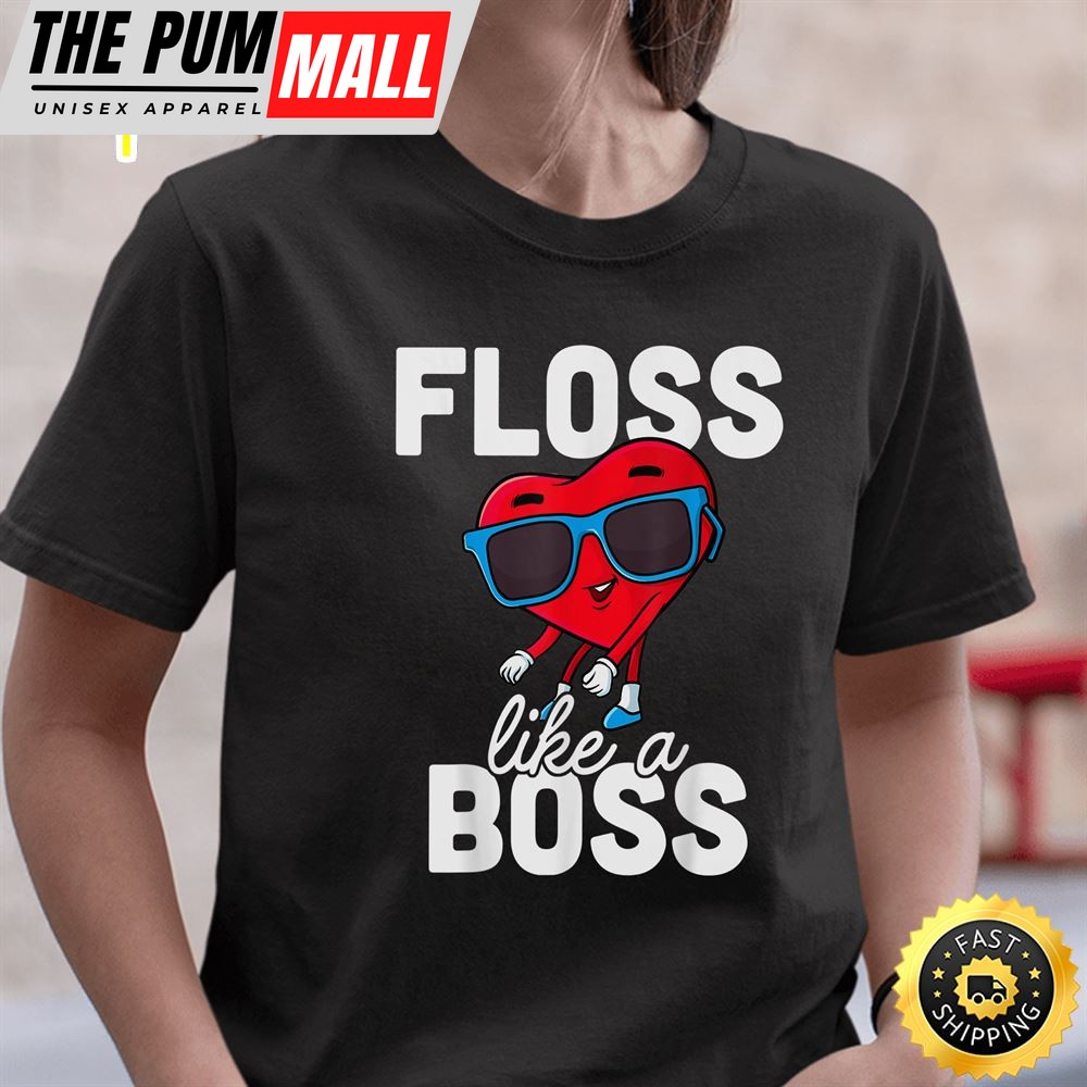 Floss Like A Boss Valentines Day Boy Valentine Boys Flossing T-Shirt
