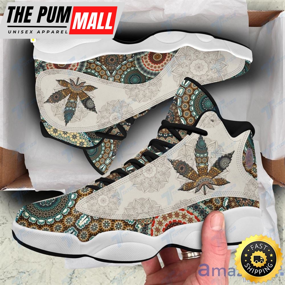 Flower Mandala Cannabis Air Jd 13 Sneakers Shoes