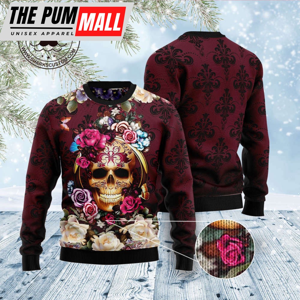 flower-skull-d1011-ugly-christmas-sweater-perfect-gift-for-christmas-by-noel-m-kwv2lg6q Flower Skull D1011 Ugly Christmas Sweater – Perfect Gift for Christmas by Noel Malalan