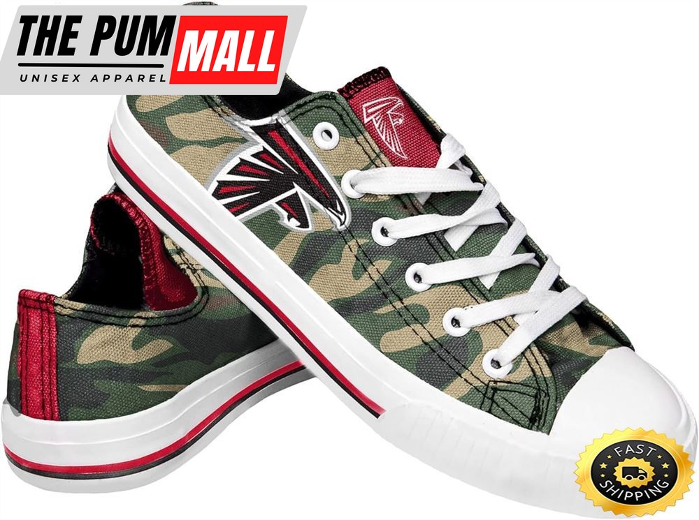 FOCO Atlanta Falcons NFL Womens Camo Low Top Canvas Shoes