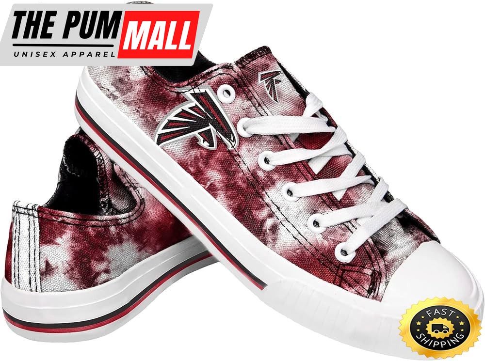 FOCO Atlanta Falcons NFL Womens Low Top Tie Dye Canvas Shoe