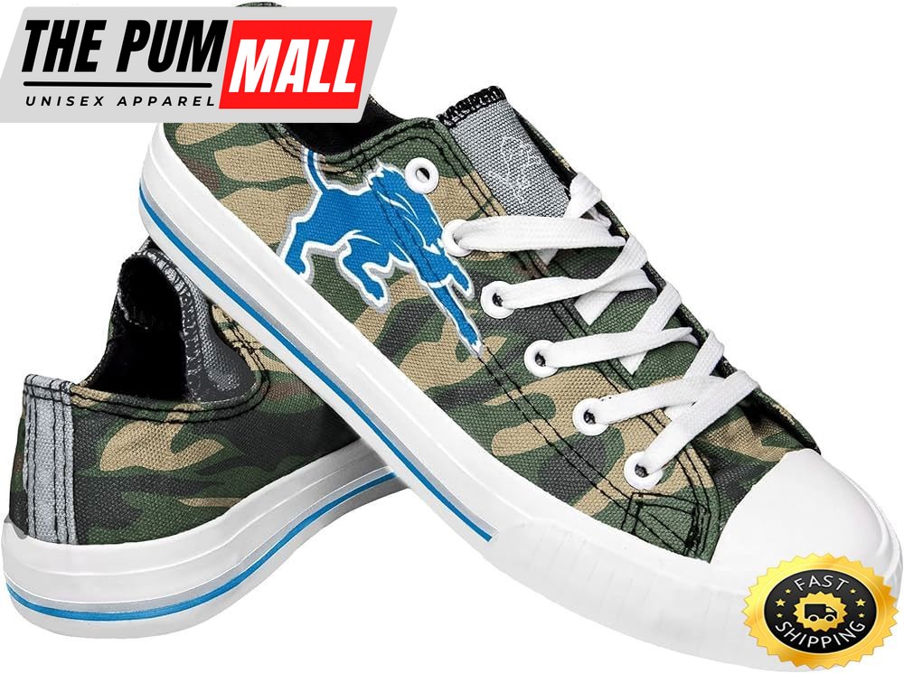 FOCO Womens NFL Camo Low Top Canvas Sneakers Shoes