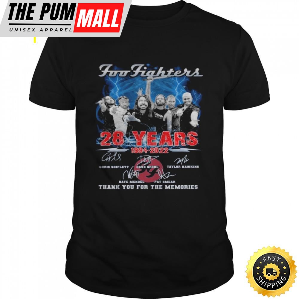 Foo Fighters 28 Years 1994-2025 Signature Thank You For The Memories Shirt