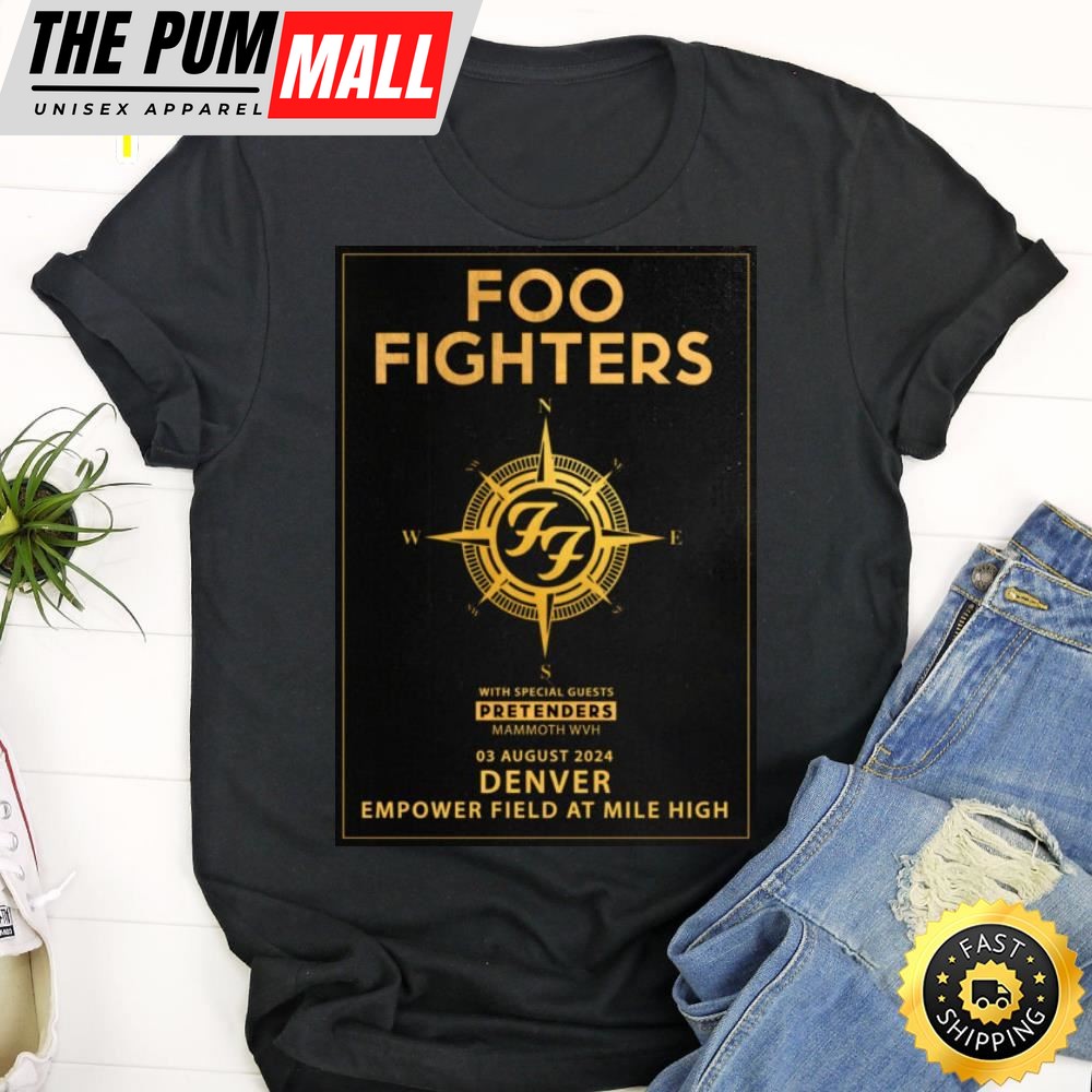 Foo Fighters Everything Or Nothing 2025 North American Stadium Tour Denver, Co Tshirt