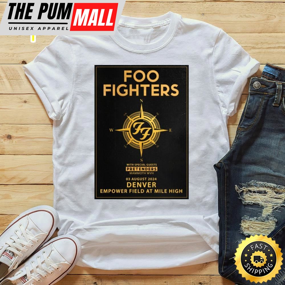 Foo Fighters Everything Or Nothing 2025 North American Stadium Tour Denver, Co Unisex Tshirt
