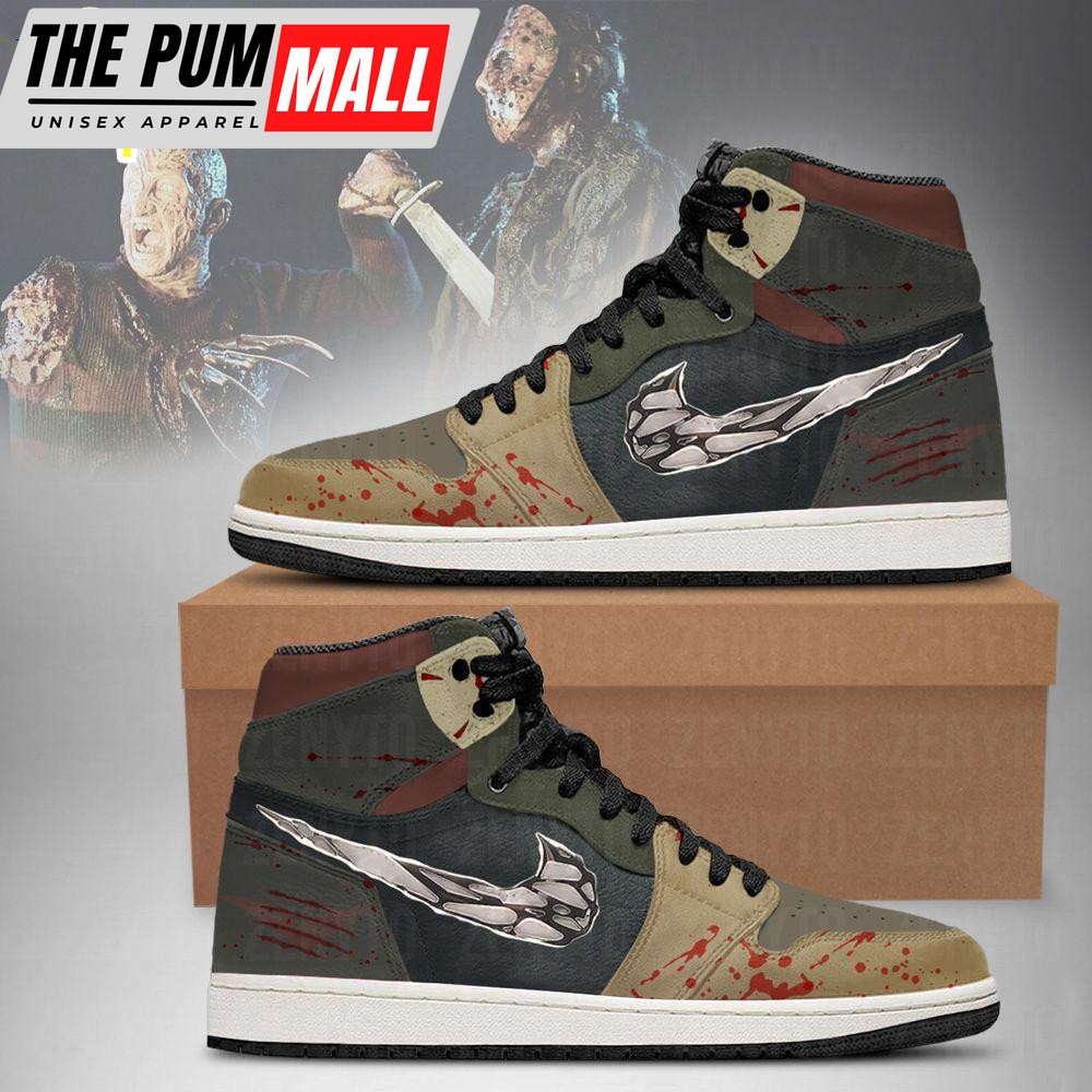 Freddy Krueger And Jason Voorhees Air Jd 1 Sneakers