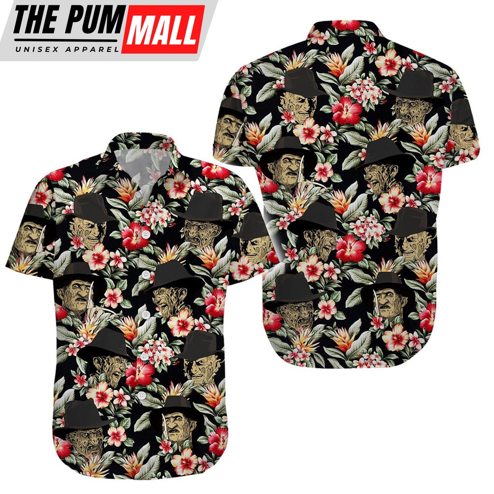 Freddy Krueger Flower Tropical Halloween Hawaiian Shirt