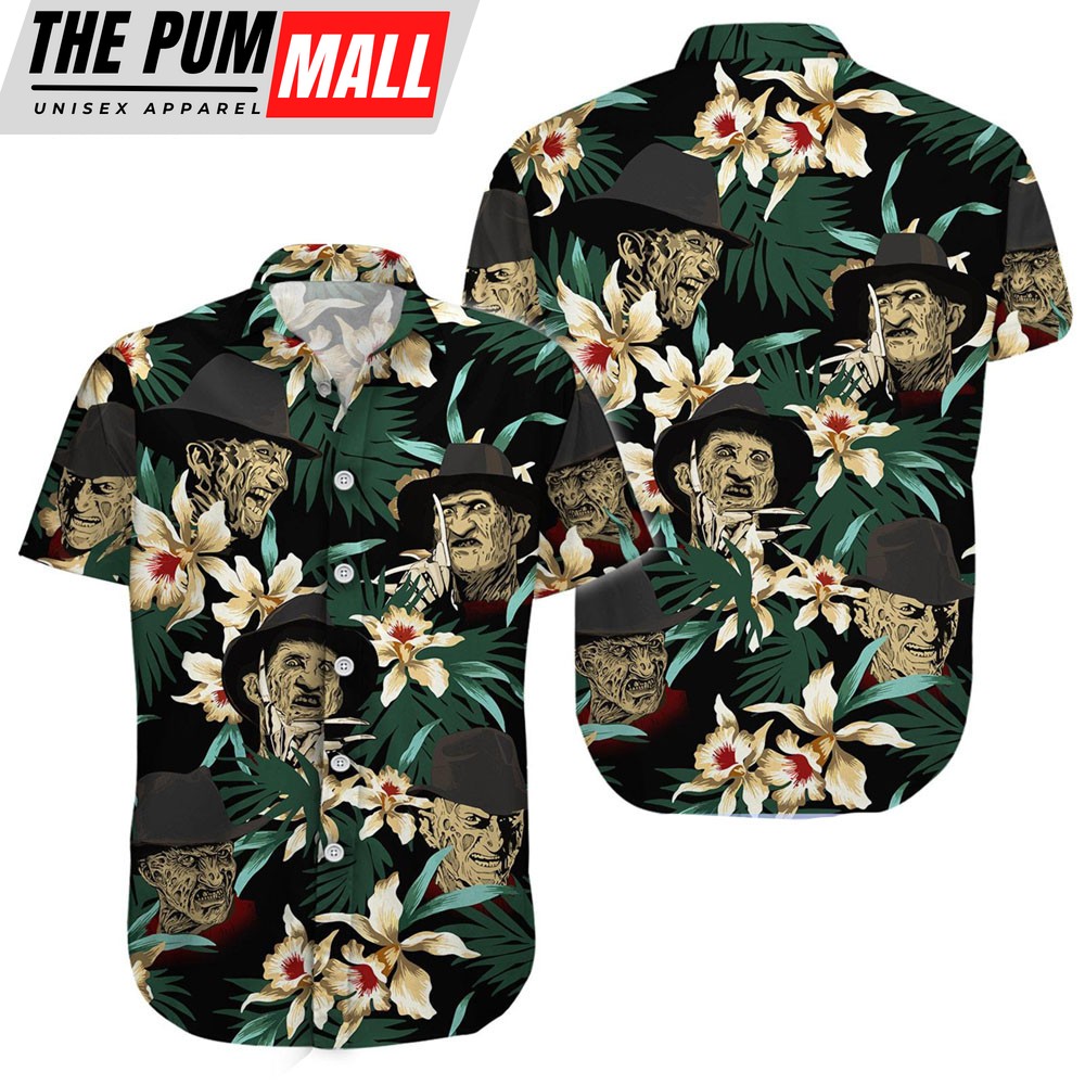 Freddy Krueger Tropical Floral Halloween Hawaiian Shirt