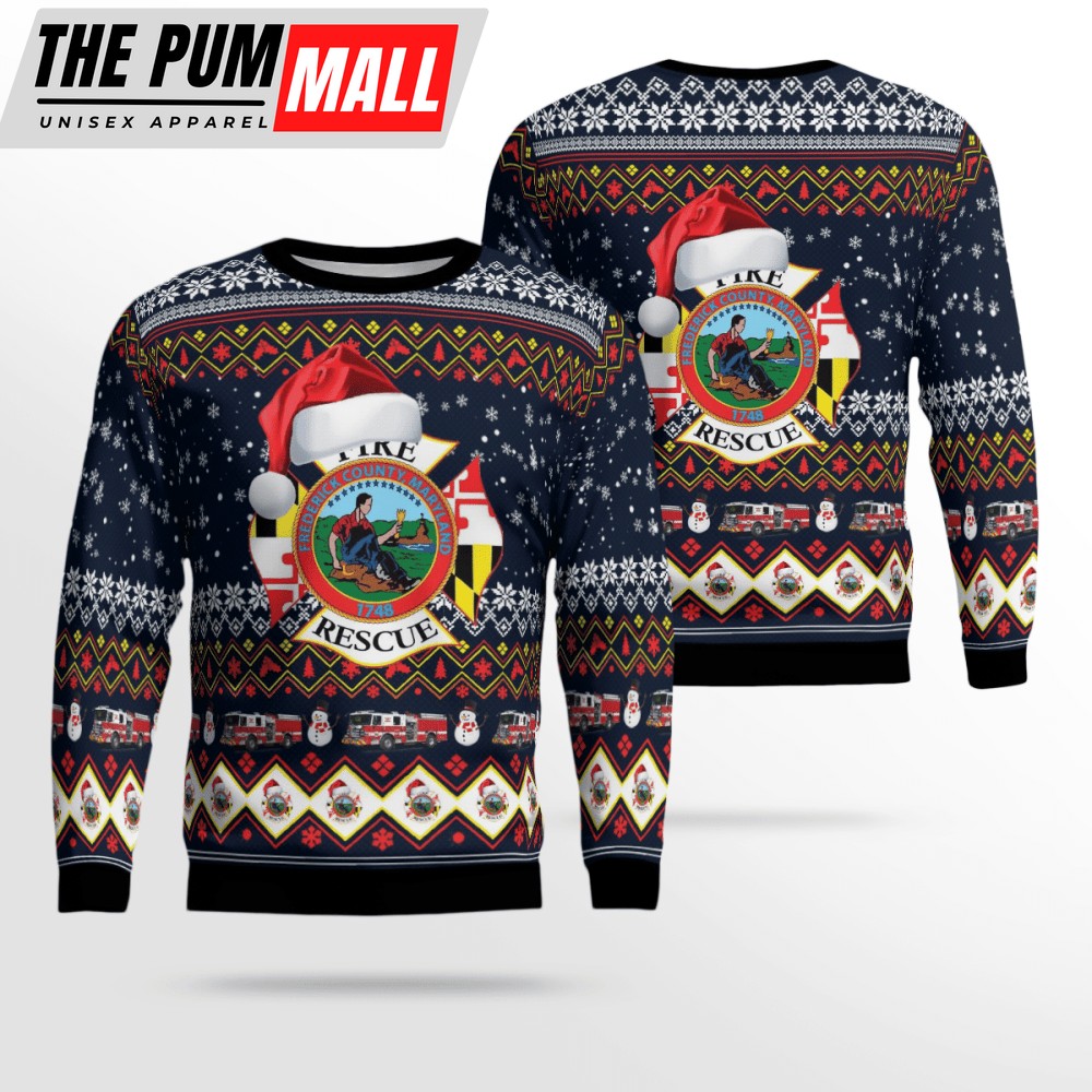 Frederick County Fire & Rescue 3D Ugly Christmas Sweater – Perfect Gift for Christmas Day