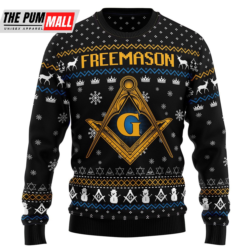 Freemason Ugly Christmas Sweater Christmas Crewneck Sweater