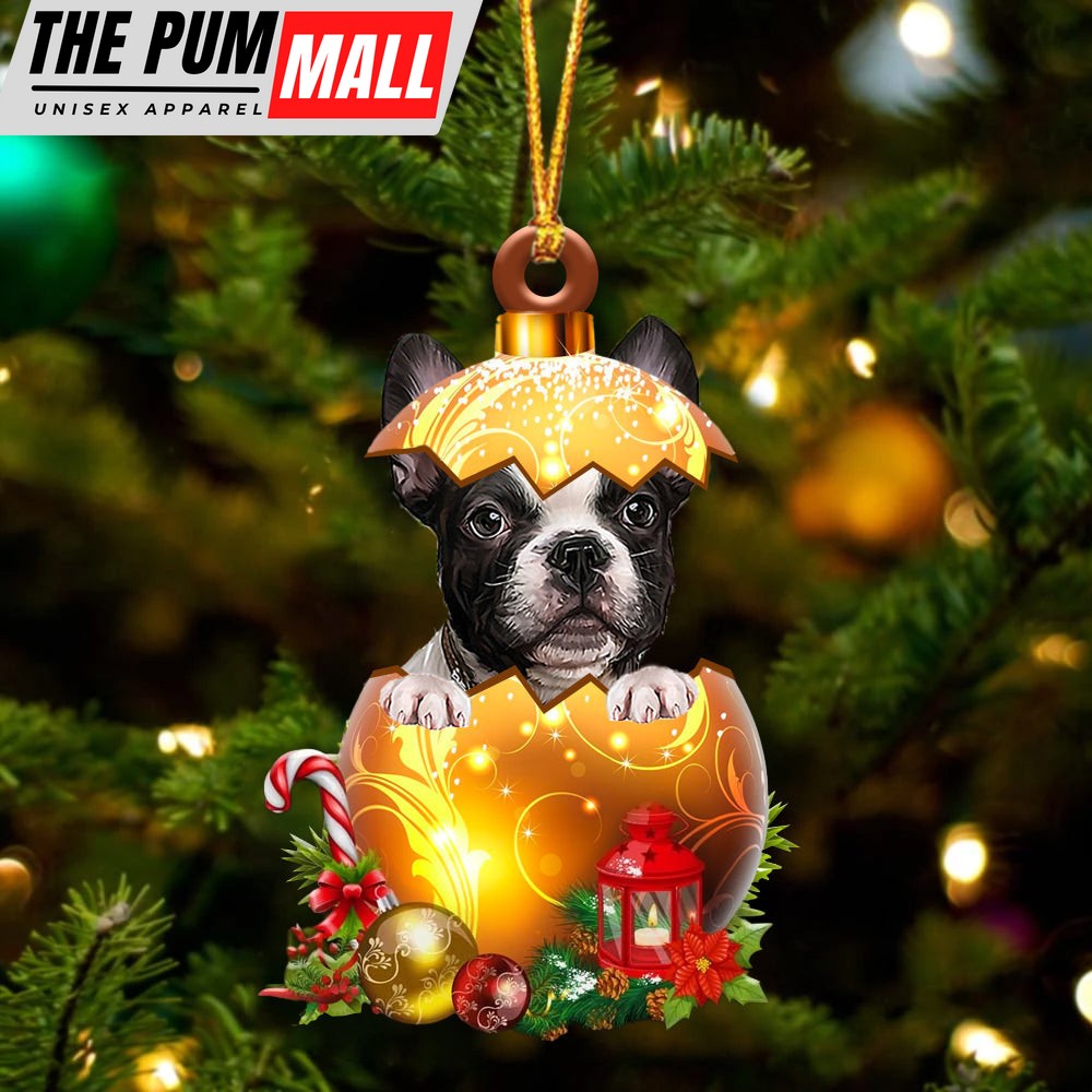 French Bulldog .In Golden Egg Christmas Ornament – Car Ornament – Unique Dog Gifts For Owners Limited Edition