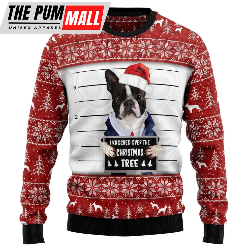 French Bulldog Knocked Over Christmas Tree Ugly Christmas Sweater For Christmas