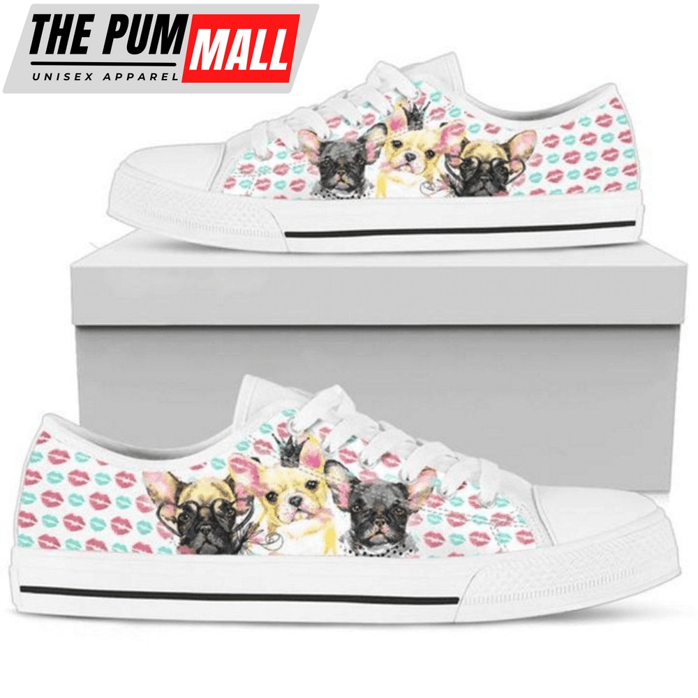 French Bulldog Low Top Shoes PN206376Sb: Step Out in Frenchie Style