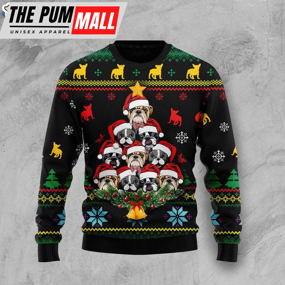 French Bulldog Ugly Christmas Sweater Funny Family Ugly Christmas Sweater Gifts