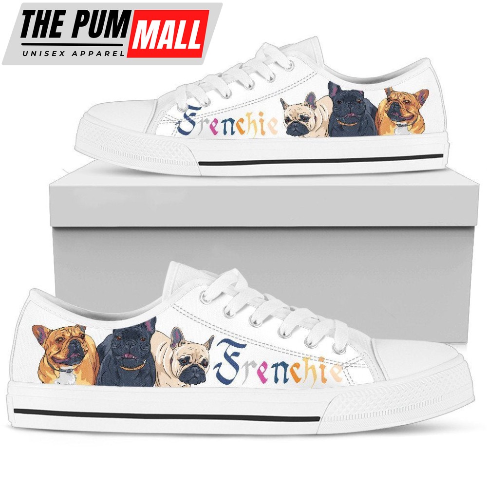 Frenchie Sneakers Low Top Shoes For French Bulldog Lover