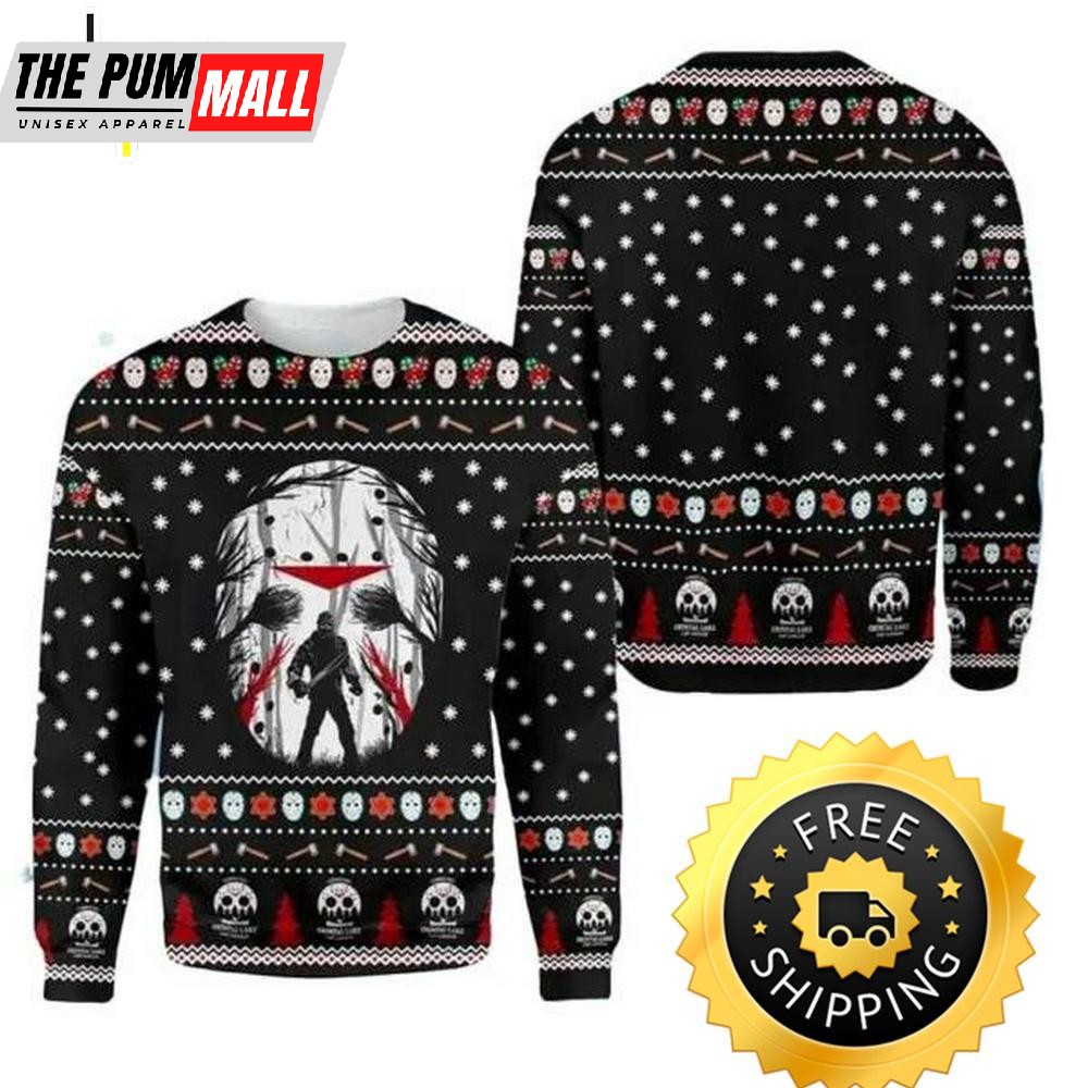 Friday The 13th Jungle Ugly Sweater, Halloween Christmas Sweater