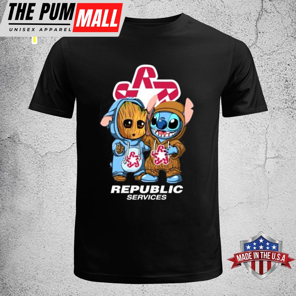 Friends Baby Groot And Baby Stitch Republic Services T-shirt