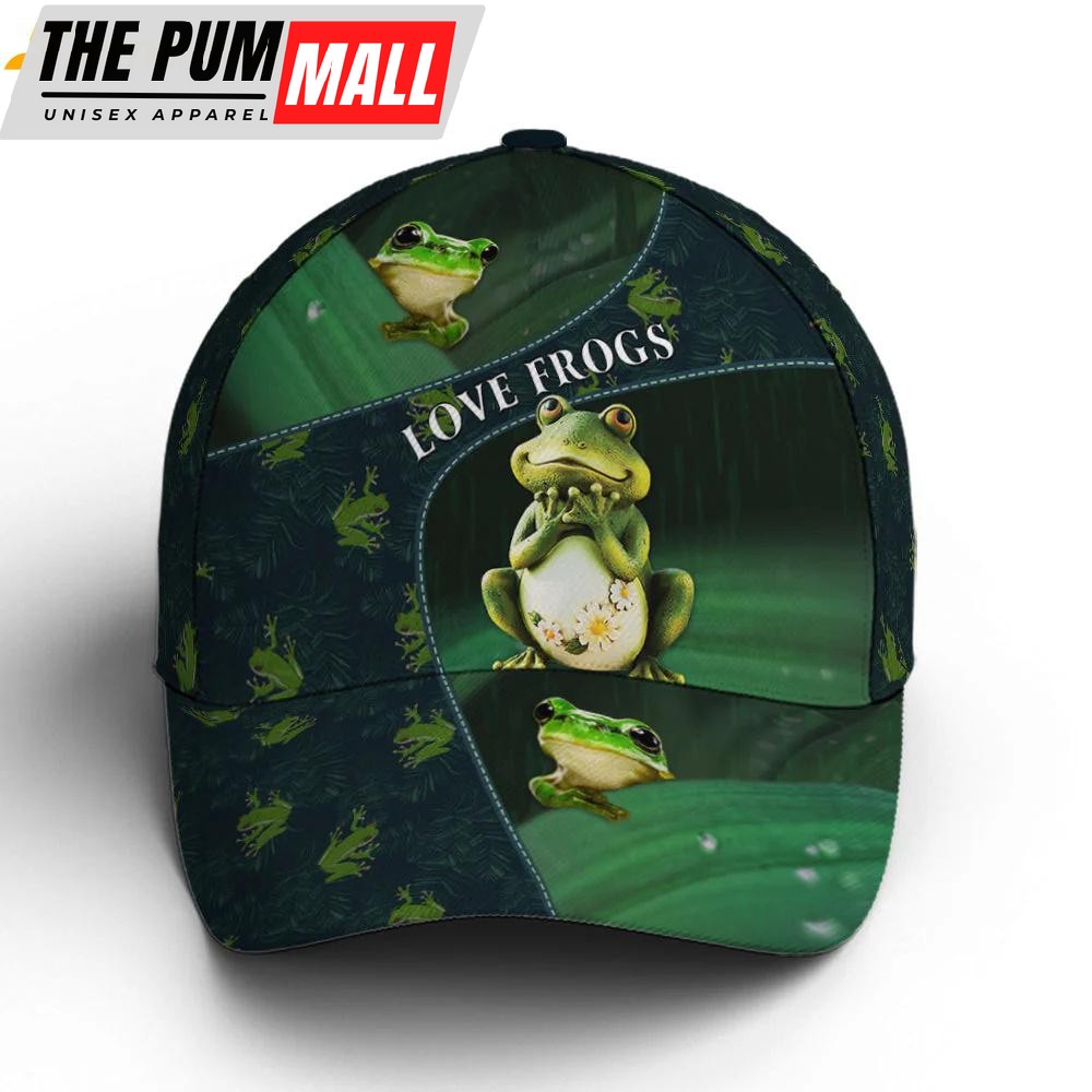 Frogs Vector Art Pattern Classic Baseball Cap