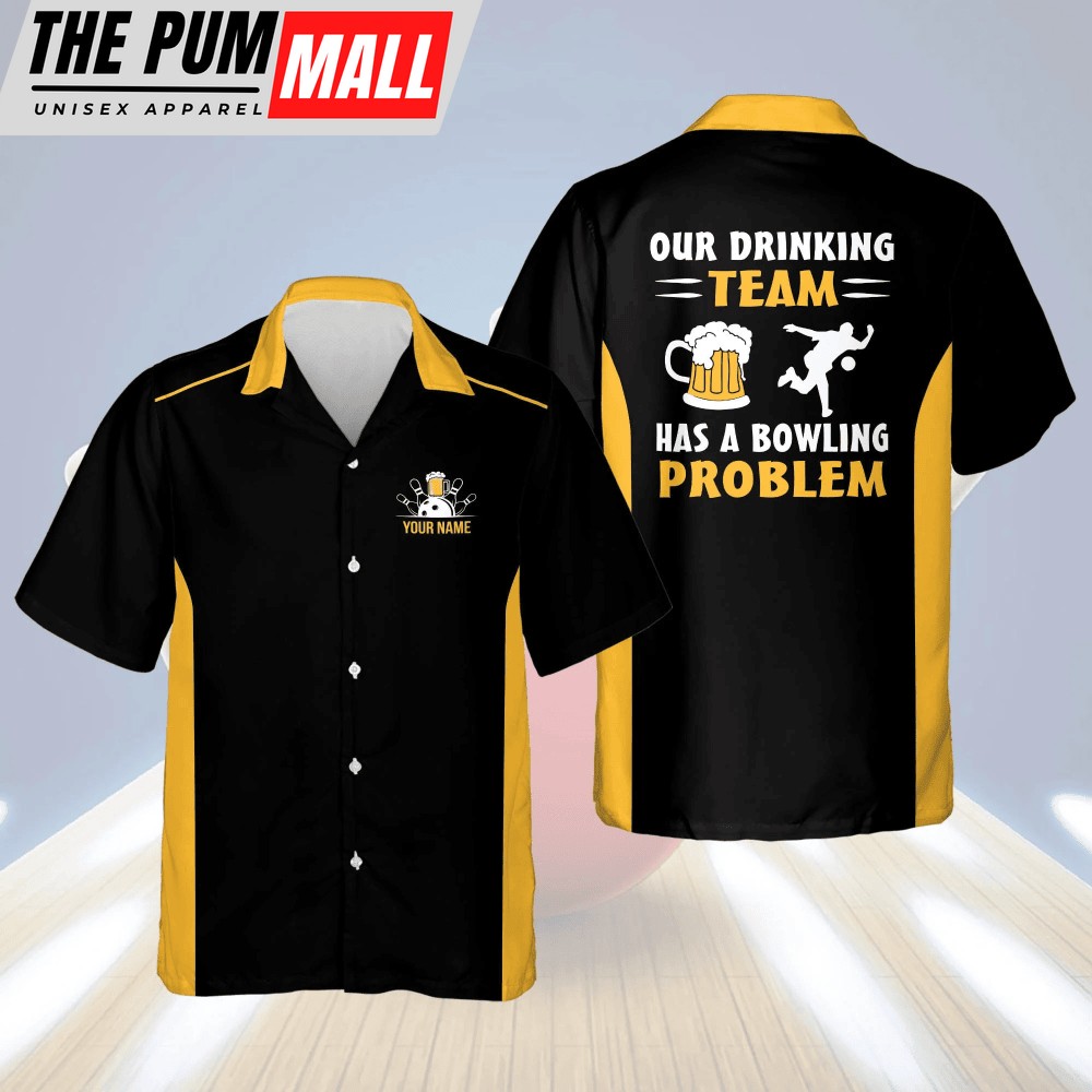 Fun Bowling Hawaiian Shirt for Men & Women – Perfect Summer Gift for Drinking Team with a Bowling Problem