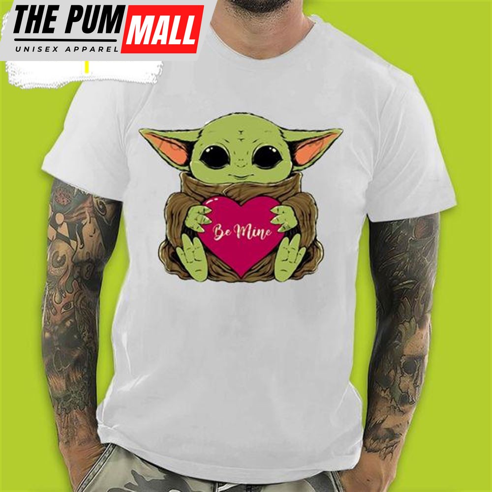 Funny Baby Yoda Hug Love Heart Be Mine Valentines Day T-Shirt