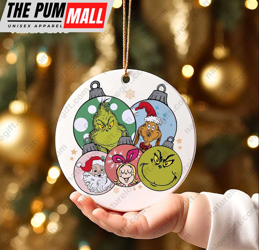 Funny Christmas Balls Santa Grinch Ornament Xmas Decoration Limited Edition