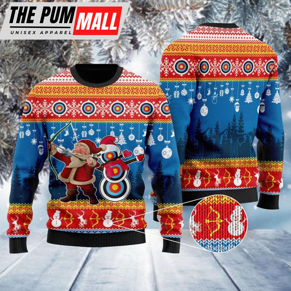 Funny Christmas Santa Claus Archery Ugly Sweater, Best Gift For Christmas 2023
