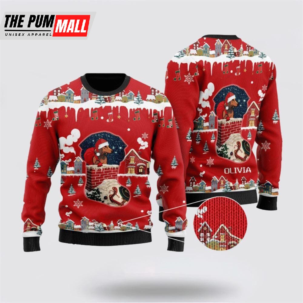 Funny Dachshund Santa Claus Christmas Ugly Christmas Sweater