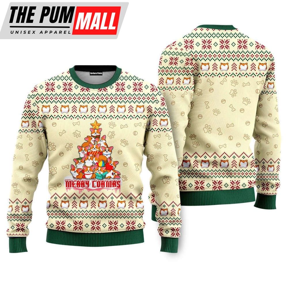 Funny Dog Merry Corgmas Ugly Christmas Sweater For Men & Women