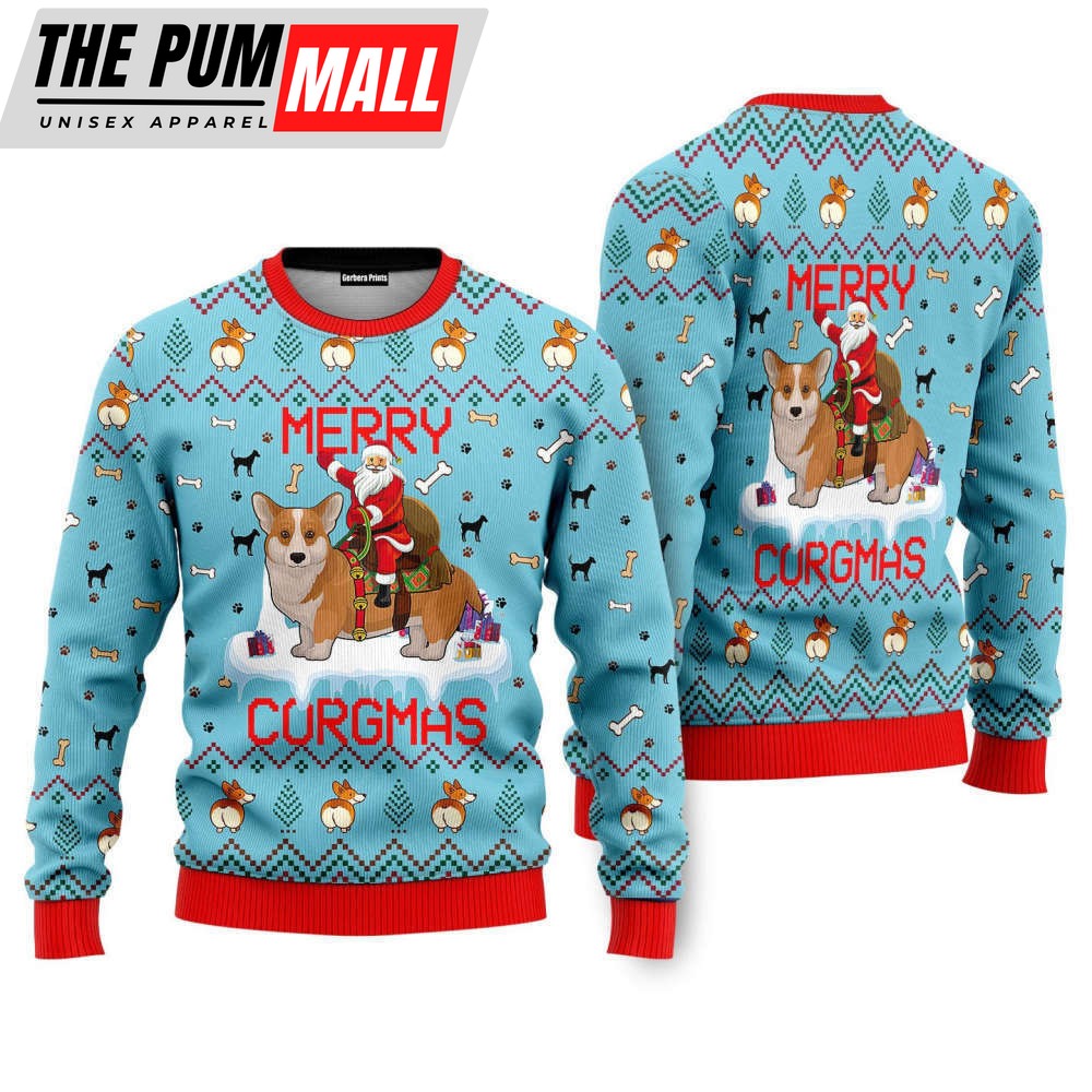 Funny Dog Merry Corgmas Ugly Christmas Sweater For Men & Women