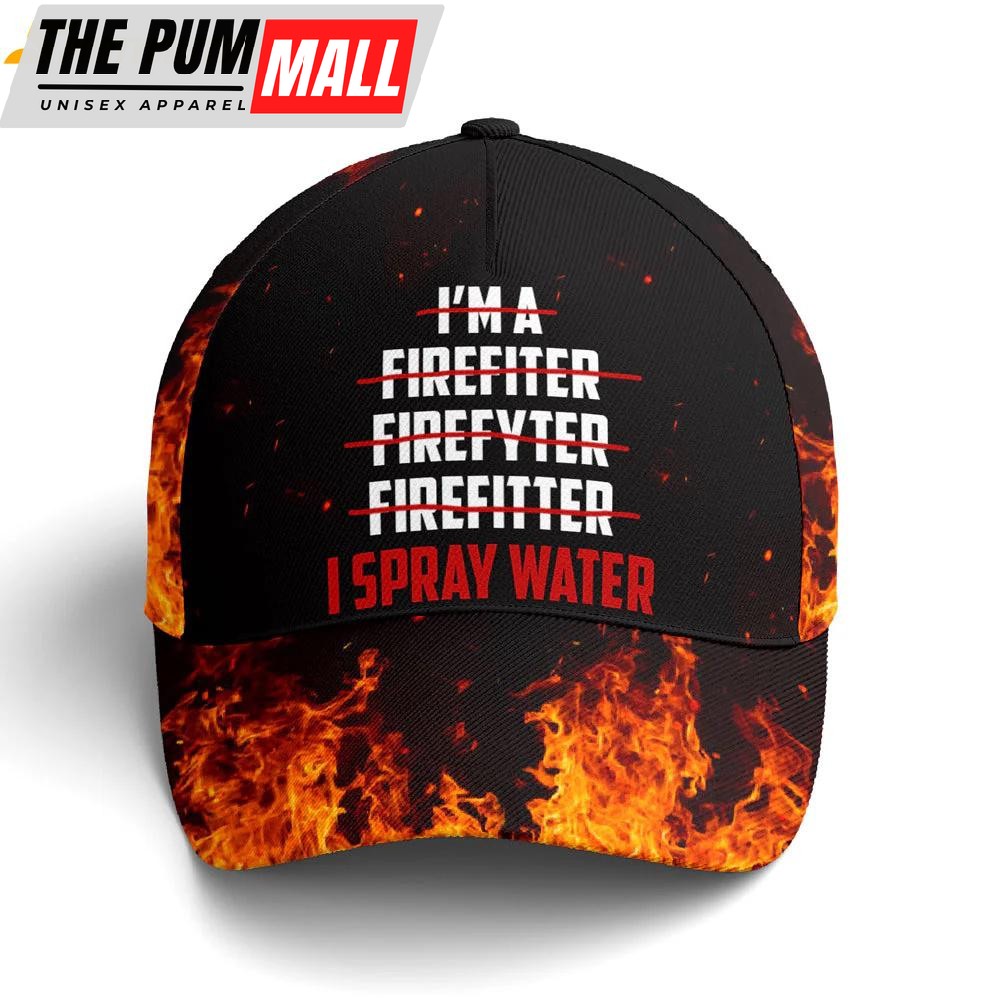 Funny Firefighter Spray Water Classic Baseball Cap