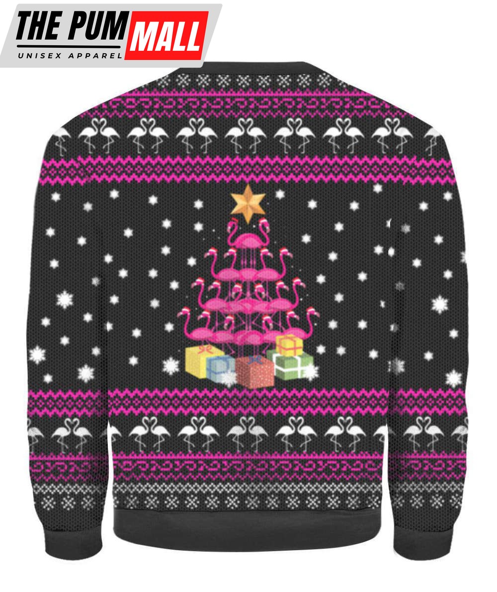 funny-flamingo-tree-ugly-christmas-sweater-for-men-women-uh1105-3at00f9j Funny Flamingo Tree Ugly Christmas Sweater For Men & Women UH1105