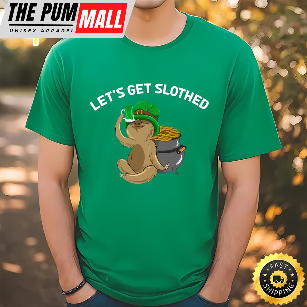 Funny St Patricks Day Sloth Pattys Shamrock Shirt