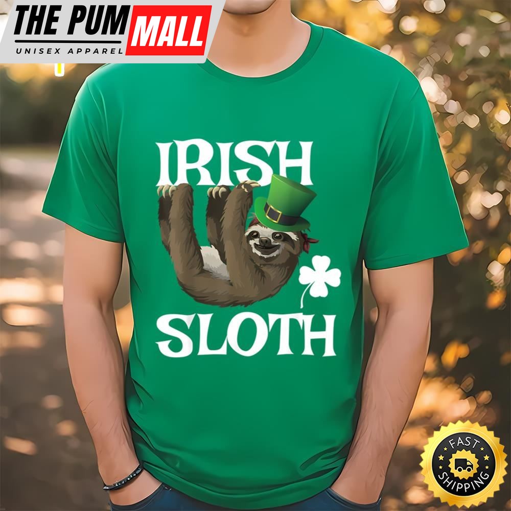 Funny St Patricks Day Sloth Shirt Irish Sloth T-Shirt Kids