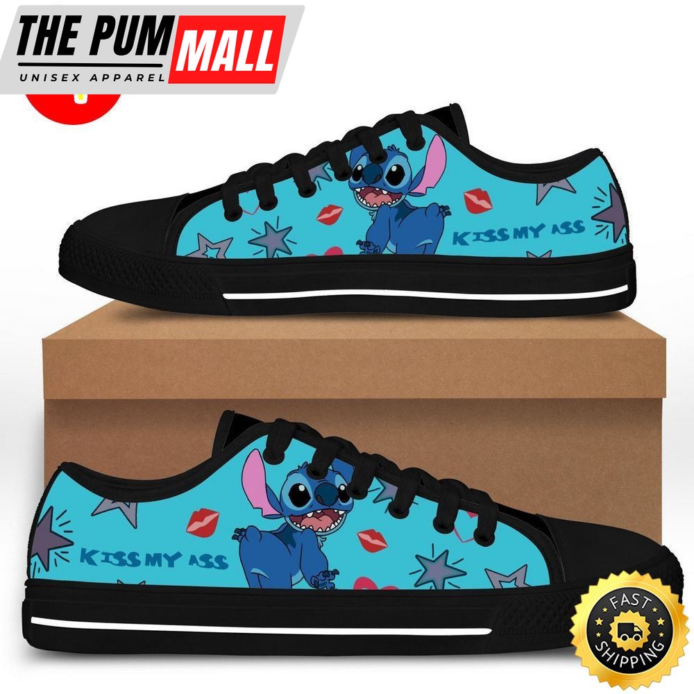 Funny Stitch Kiss My Ass Low Top Sneaker