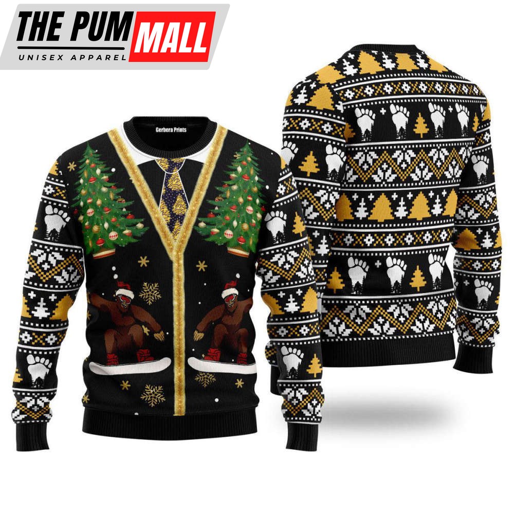 Funny Vintage Bigfoot Sasquatch Ugly Christmas Sweater For Men & Women UH1323