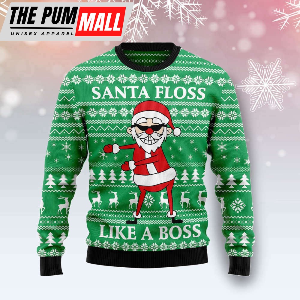 G51019 Funny Santa Claus Ugly Christmas Sweater by Noel Malalan