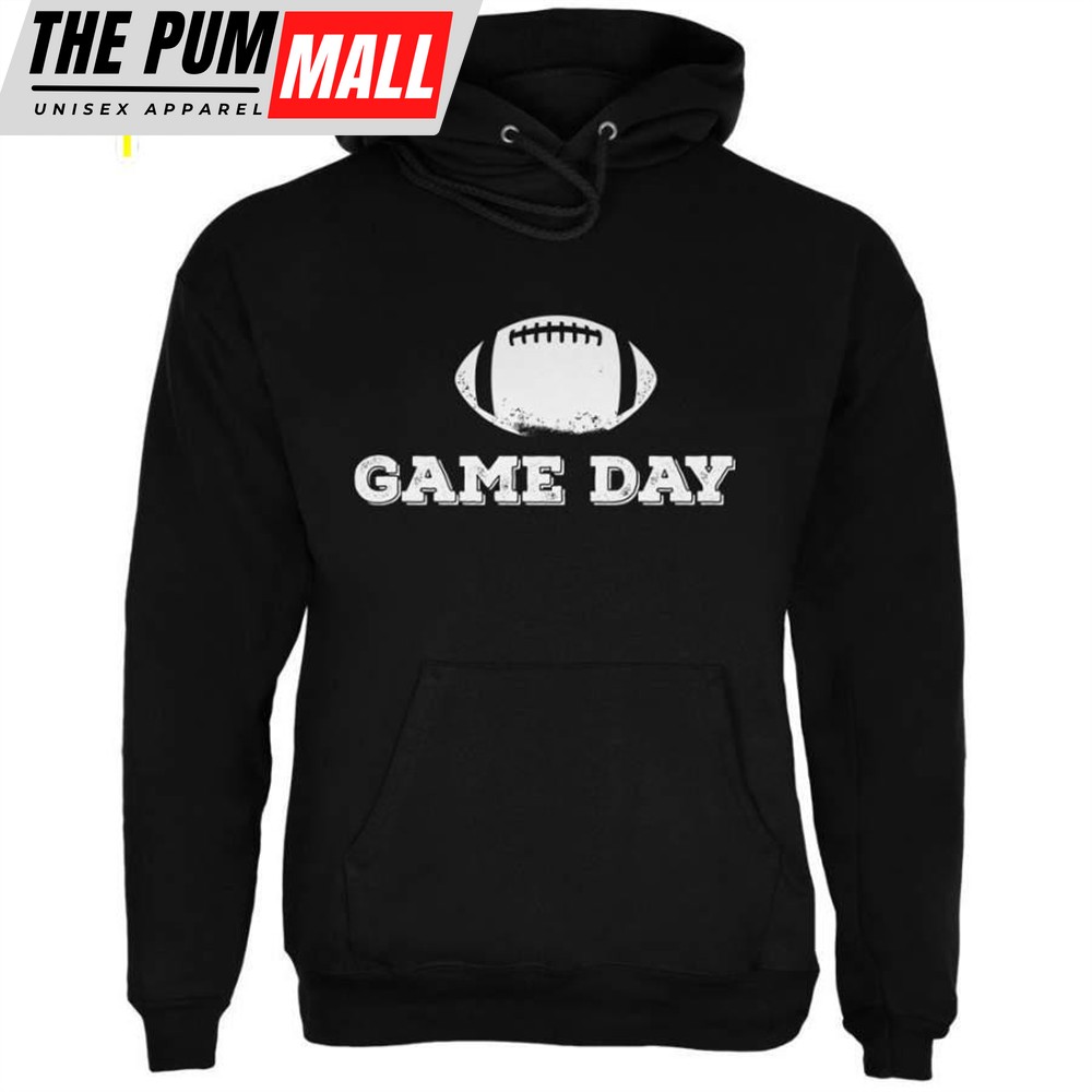 Game Day Football Black Adult Hoodie