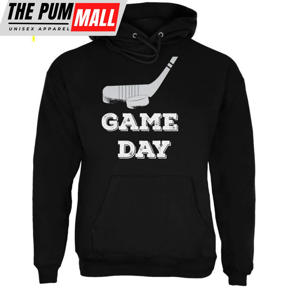 Game Day Hockey Black Adult Hoodie