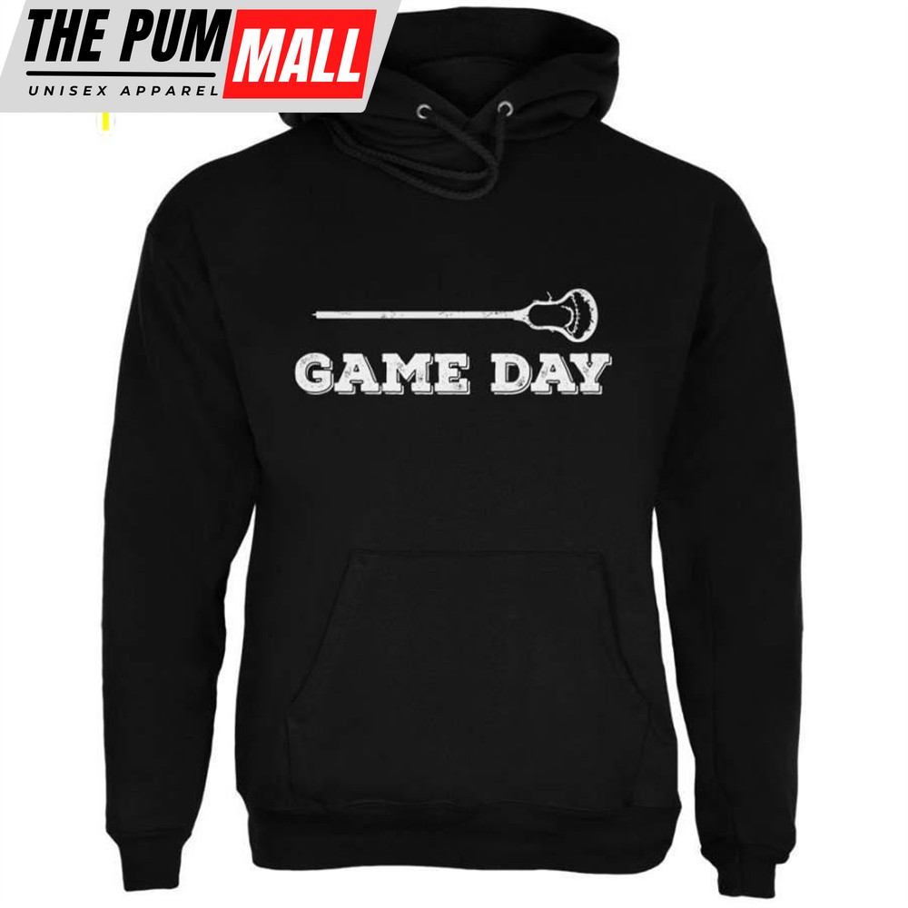Game Day Lacrosse Black Adult Hoodie