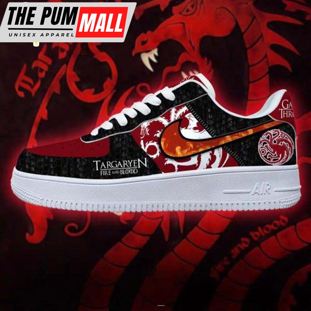 Game Of Thrones Targaryen Fire And Blood Red Air Force 1 Sneaker