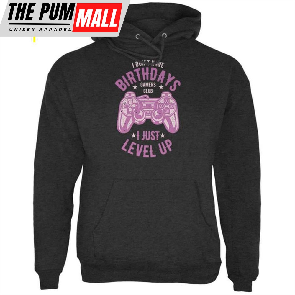 Gamer Birthday Level Up Pink Mens Hoodie