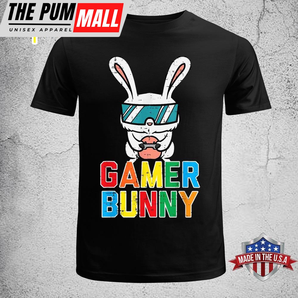 Gamer Bunny Cute Easter Video Game Gaming Boys Kids Toddler Cute Easter Shirt