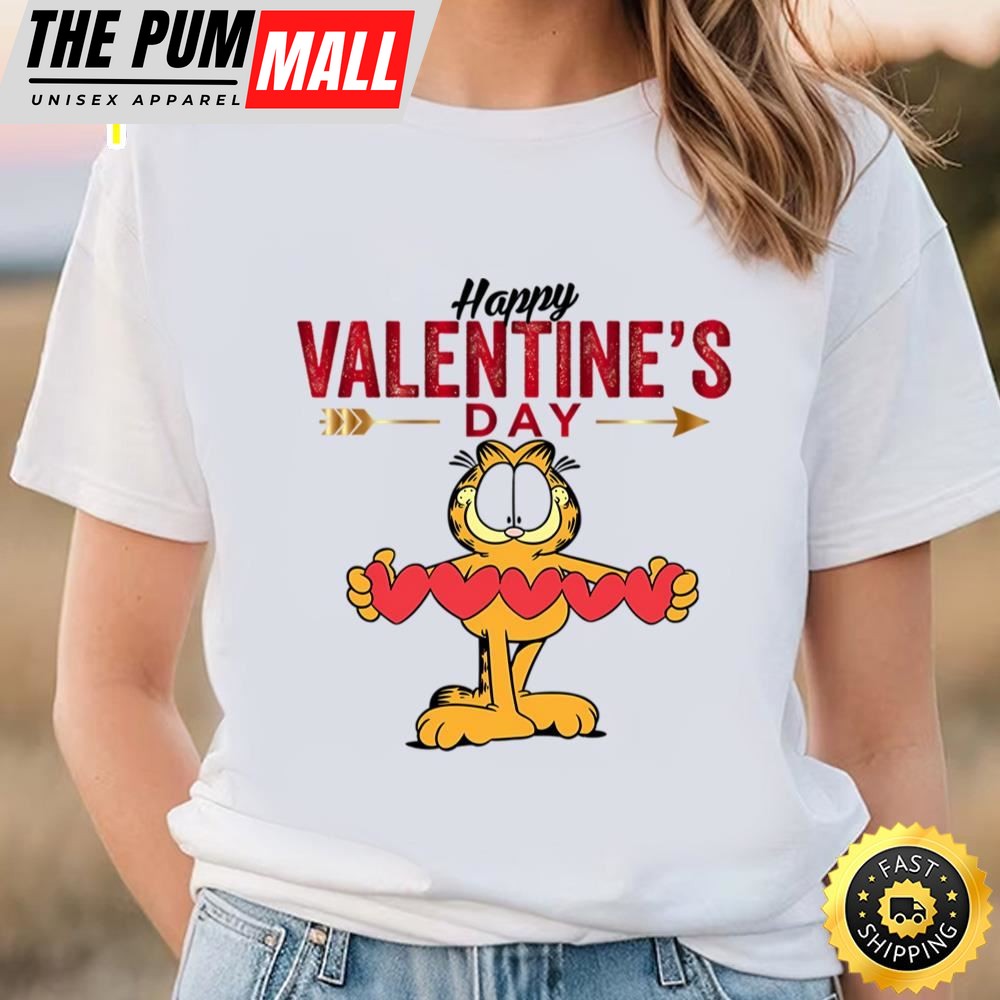 Garfield Cartoon Character Happy Valentines T-shirt
