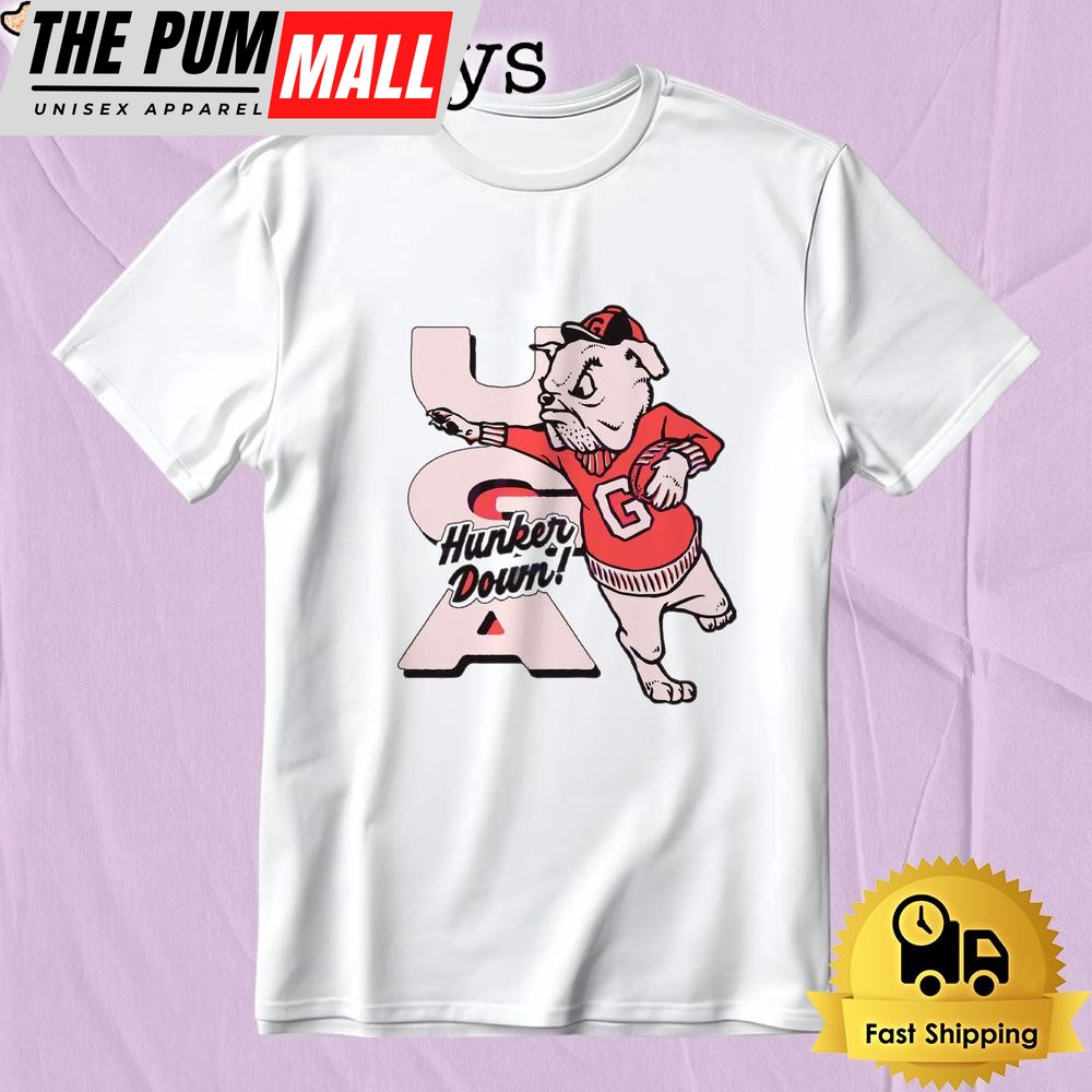 Georgia Bulldogs Football Hunker Down Vintage T Shirt