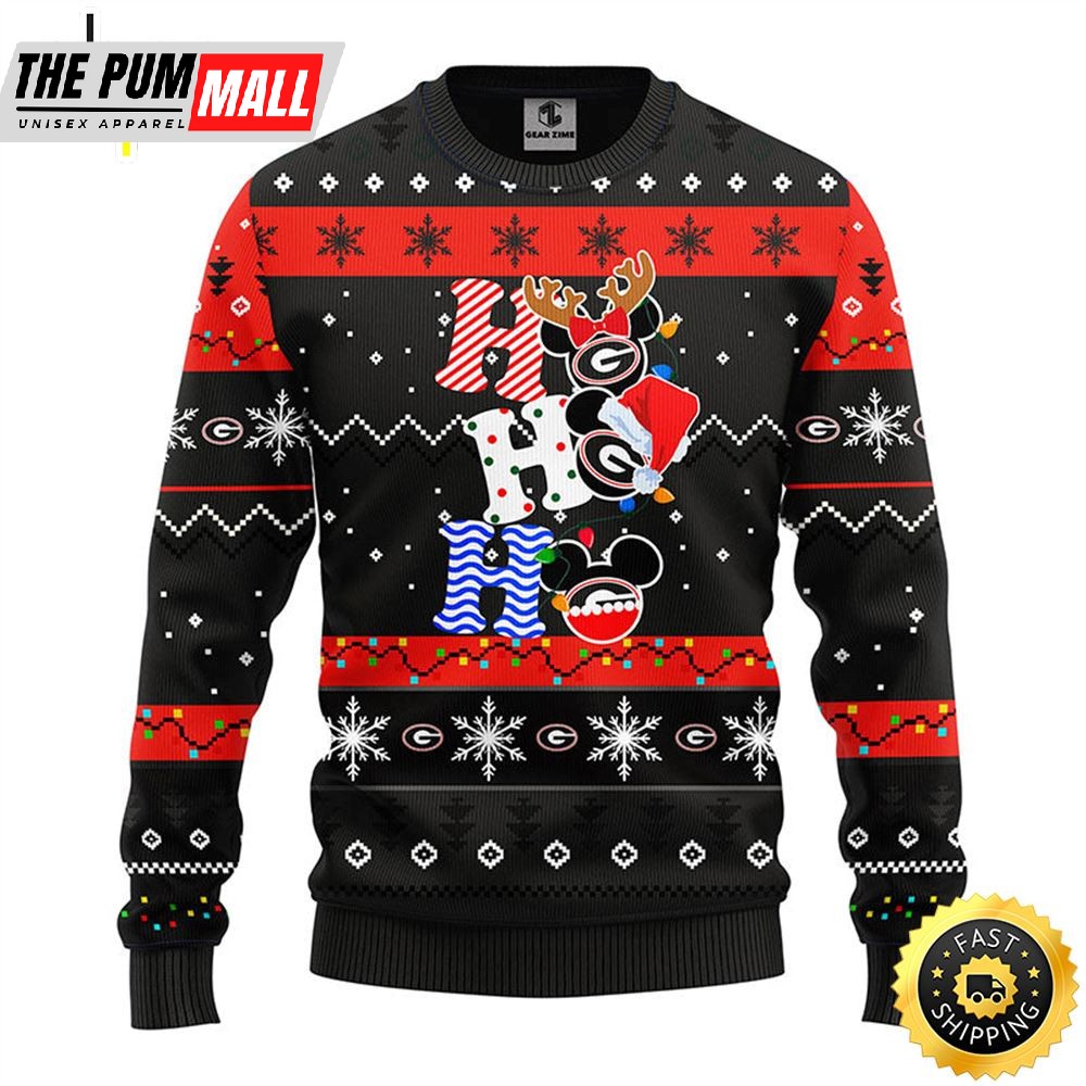 Georgia Bulldogs Hohoho Mickey Christmas Ugly Sweater