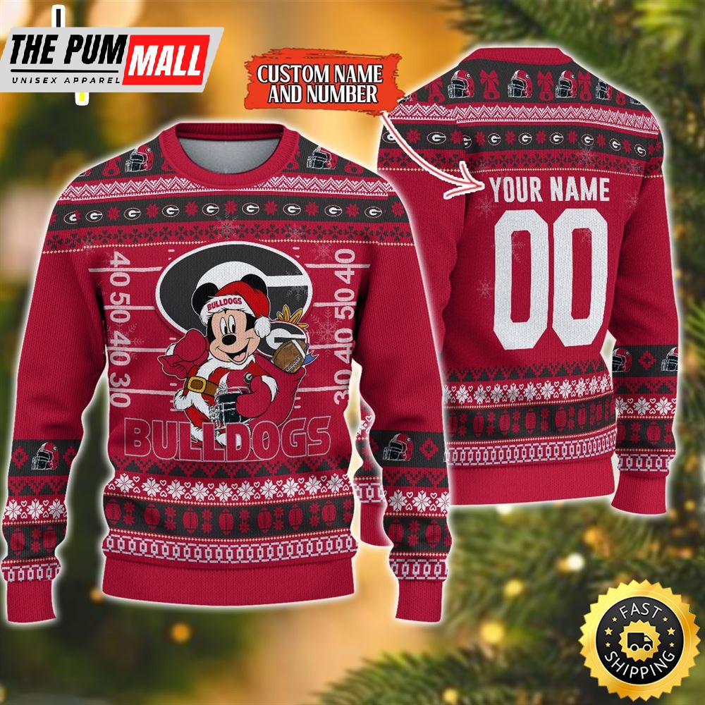 Georgia Bulldogs Mickey Ugly Christmas Sweater