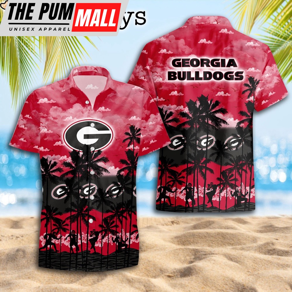 Georgia Bulldogs Palms Tree Hawaiian Shirt